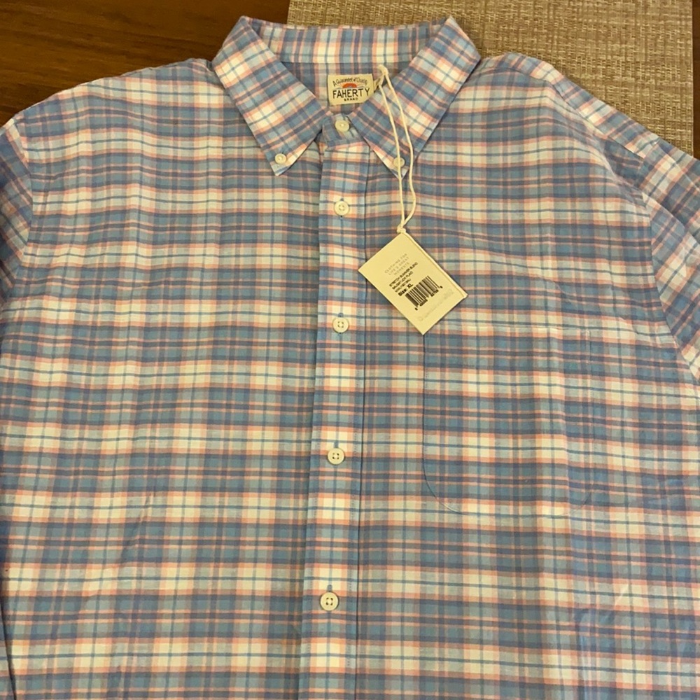 NWT Faherty men’s xl plaid button down